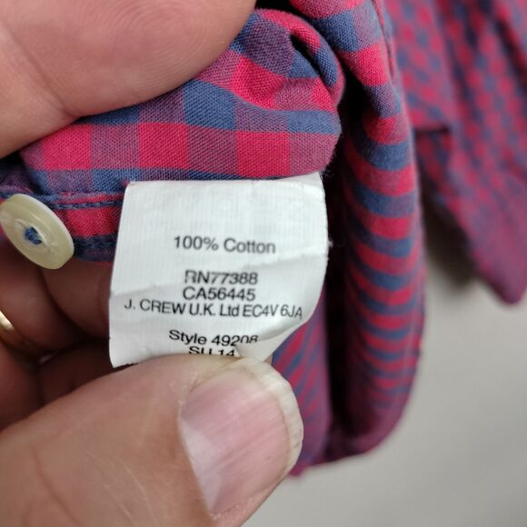 J Crew Shirts Mens XL Lot of 2 Red Check Plaid Slim Fit Long Sleeve Button Down - Picture 10 of 16